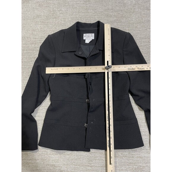 David Warren Blazer Women’s 2P New York Black Short Jacket Sleeve Collared - Picture 9 of 15